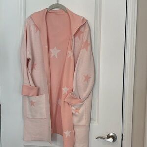 Belle by Kim Gravel Soft Pink Knit Reversable Cardigan